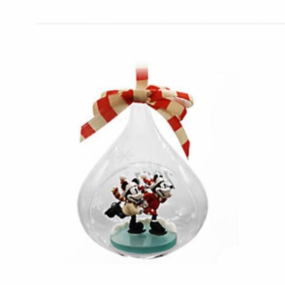 Disney 2021 Mickey and Minnie Mouse Glass Drop Sketchbook Ornament NWT - Picture 1 of 8